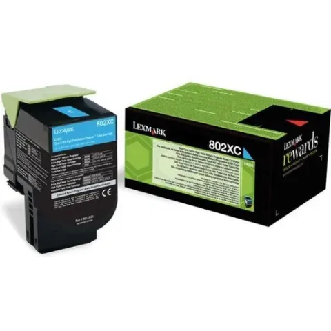 LEXMARK 802XC tonercartridge cyaan extra high capacity 4.000 paginas 1-pack return program
