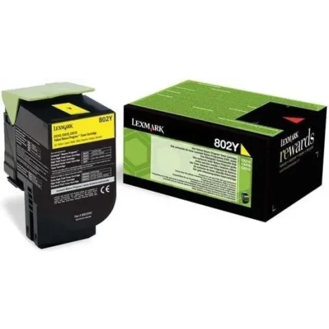 LEXMARK 802Y tonercartridge geel low capacity 1.000 pagina s 1-pack return program