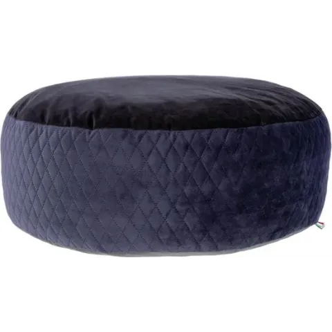 Ligkussen Pouf, zwart/blauw Ø 80 cm