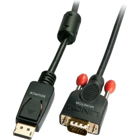Lindy 41941 video kabel adapter 1 m DisplayPort VGA (D-Sub) Zwart