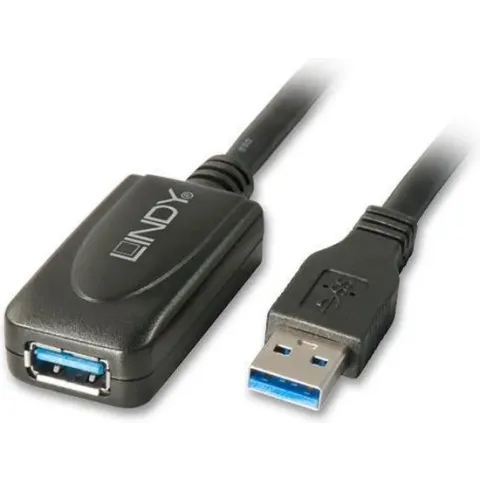 Lindy 5.0m USB 3.0 M/F USB-kabel 5 m 3.2 Gen 1 (3.1 Gen 1) USB A Zwart