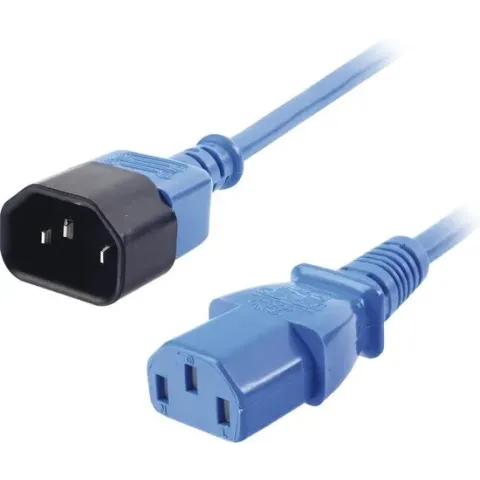 Lindy IEC C14/IEC C13 M/F 1m Zwart, Blauw