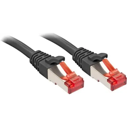 LINDY RJ45 47782 Netwerkkabel, patchkabel CAT 6 S/FTP 7.50 m Zwart Snagless