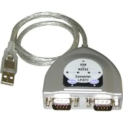 Lindy USB -> Serial Converter - 2 Port (RS232) USB 1.1 RS-232 Zilver
