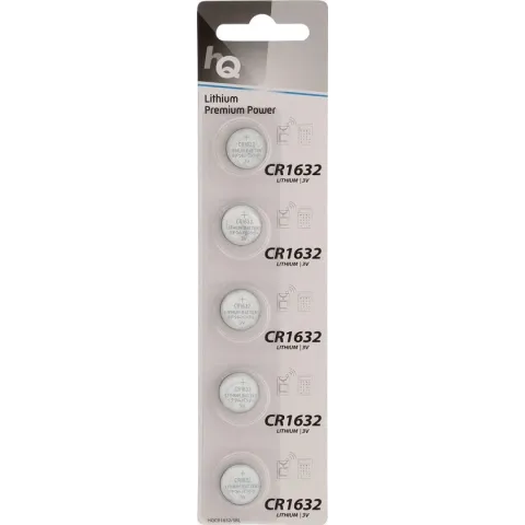 Lithium knoopcel CR1632-batterij 3 V, blister 5 stuks