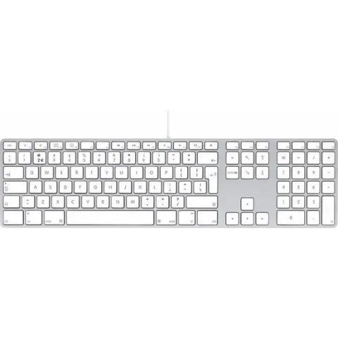 LMP - Bedraad Aluminium toetsenbord - QWERTY - Geschikt voor Apple iMac - Zilver/Wit