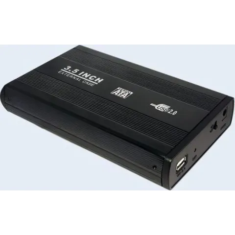 LogiLink Behuizing. 8.9cm (3,5") USB 2.0/SATA zwart ALU