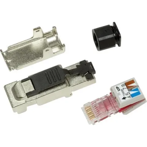 LogiLink MP0040 Op maat te maken stekker, Cat.6A, afgeschermd, PrimeLine MP0040 Zwart, Zilver 1 stuk(s)