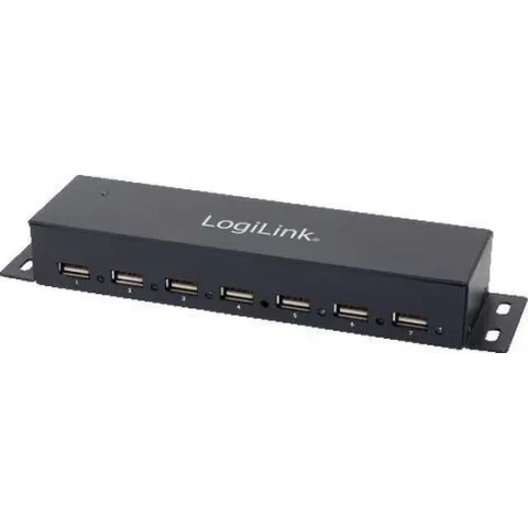LogiLink USB-HUB 7-Port metaal LED-Anzeige m. voeding
