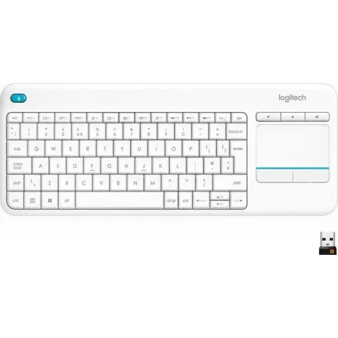 Logitech K400 Plus - Draadloos Touch Toetsenbord - QWERTY / Wit