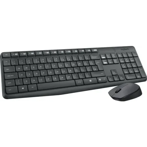 Logitech MK235 - Draadloos Toetsenbord en Muis - Azerty - Donkergrijs