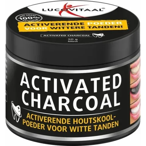 Lucovitaal - Activated Charcoal - Geactiveerde Houtskoolpoeder voor wittere tanden - 50 gram