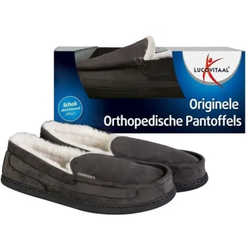 Lucovitaal Orthopedische Pantoffels - Antraciet - Maat 39-40