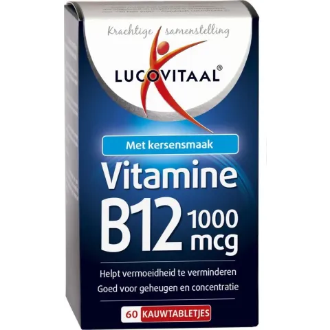 Lucovitaal Vitamine B12 1000 micogram Voedingssupplement - 60 kauwtabletten - Kersensmaak