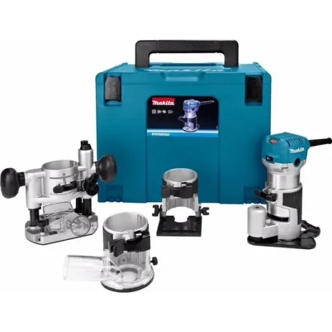Makita Boven- en kantenfrees met diverse voeten in Mbox RT0700CX3J