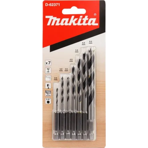 Makita D-62371 Houtspiraalborenset 7-delig 1/4''