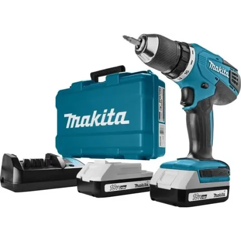 Makita DF457DWE Accuboormachine - 18V Li-ion - incl. 2 accu's - incl. koffer