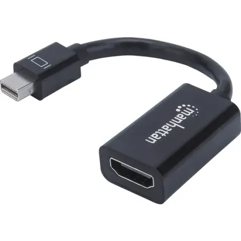 Manhattan 151528 Mini-displayport Adapter [1x Mini-DisplayPort stekker - 1x HDMI-bus] Zwart 12.00 cm