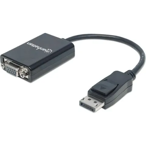 Manhattan DisplayPort Adapter St/Bu DP->HD15, zwart