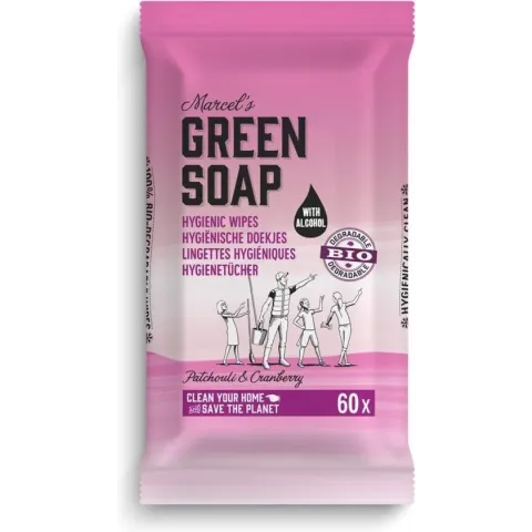 Marcel's Green Soap Schoonmaakdoekjes Patchouli & Cranberry 60 stuks