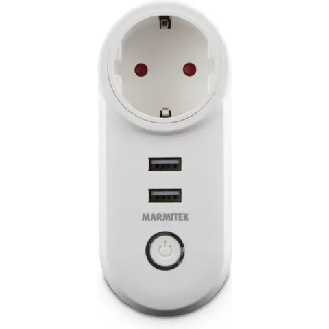 Marmitek Power SI - slimme wifi stekker - 2 USB aansluitingen - energiemeter - geen hub benodigd  - stekker type F (NL) - Smart me