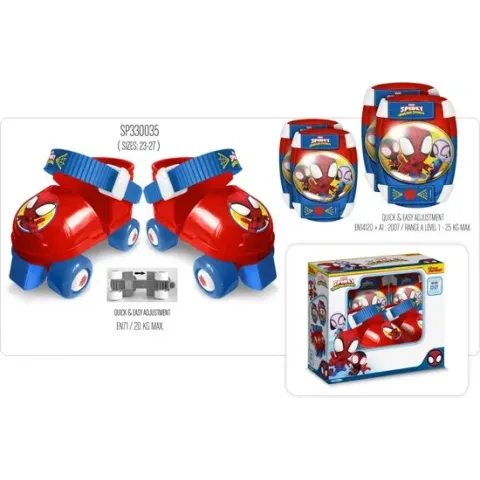Marvel Rolschaatsen Spidey Jongens Blauw/rood Mt 23-27 met bescherming