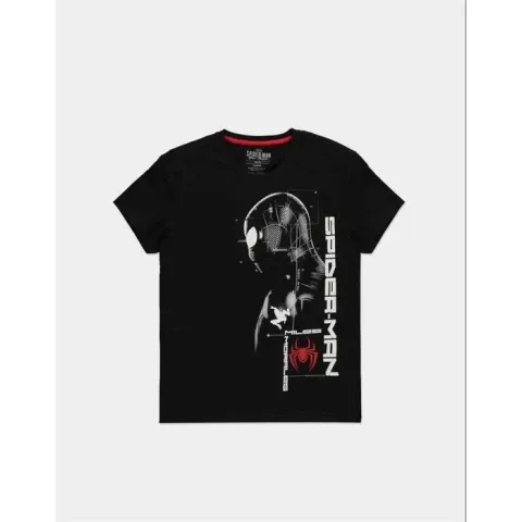 Marvel SpiderMan Heren Tshirt -2XL- Miles Morales - Silhouette Zwart