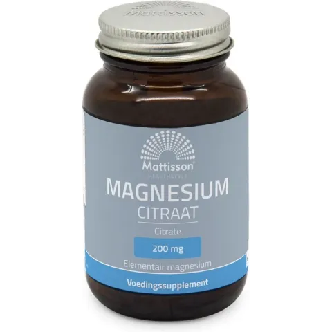 Mattisson - Magnesium Citraat - 200 mg elementair Magnesium - 60 tabletten