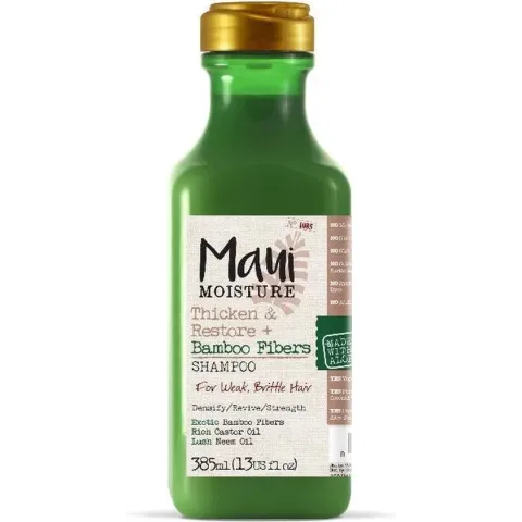 Maui Moisture Thicken & Restore Bamboo Fiber Shampoo 385 ml -  vrouwen - Voor Verzwakt en breekbaar haar