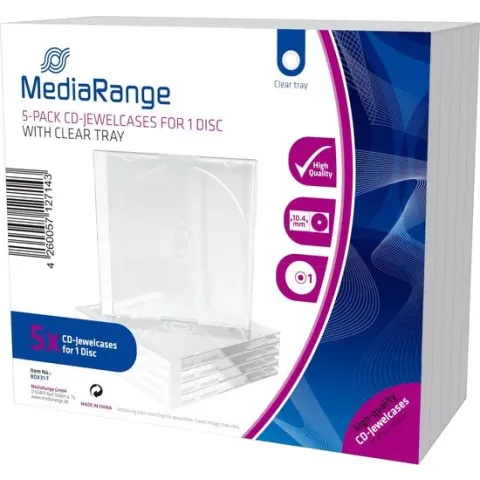 MediaRange BOX31-T CD-doosje Jewel case 1 schijven Transparant