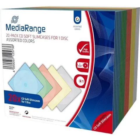 MediaRange CD doosje 20pcs Soft-SlimCase color (5x4) retail