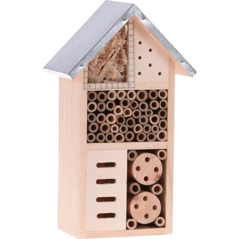 Medivo Styling & Interior - Insectenhotel 15 X 9 X 26 Cm Hout/staal Naturel