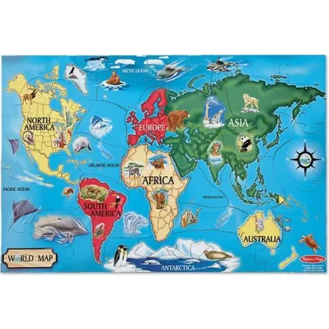 Melissa & Doug - World Map - Vloerpuzzel