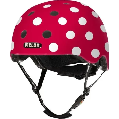 Melon Story Dotty White Fietshelm - Maat XL/2XL (58-63 cm) - Rood