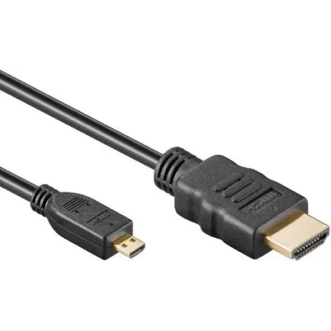 Micro HDMI - HDMI Kabel - 4K 60Hz - Verguld - 2 meter - Zwart