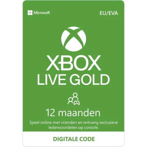 Microsoft Xbox Live Gold - 12 Maanden Abonnement - Xbox 360, Xbox One, Xbox Series X & S