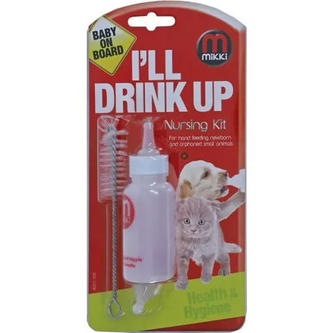 Mikki - Nursing kit - Puppy/Kitten Zuigfles - Drinkfles - Kleur: wit/transparant