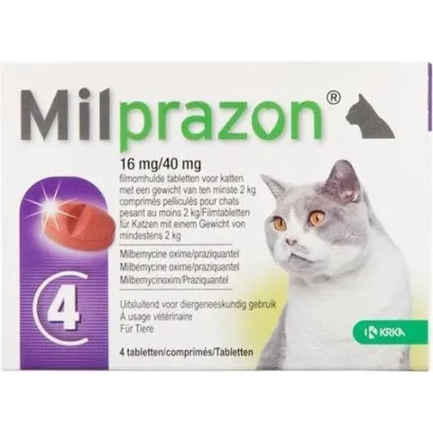 Milprazon grote kat (16 mg) - 4 tabletten