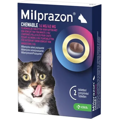 Milprazon Ontworming Kauwtabletten Grote Kat 2 stuks