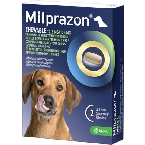 Milprazon Ontworming Kauwtabletten Hond vanaf 5 kg 2 stuks