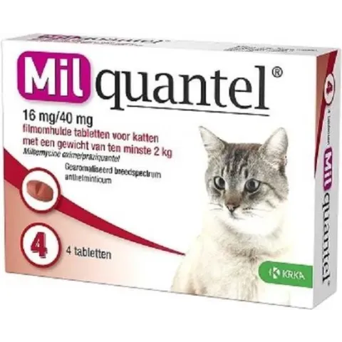 Milquantel Grote Kat (16 mg) - 4 tabletten