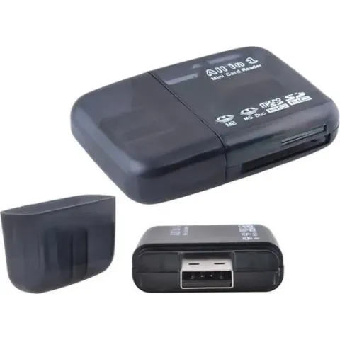 Mini USB  Card Reader All In One  - kaartlezer voor o.a. Micro SD &  SD