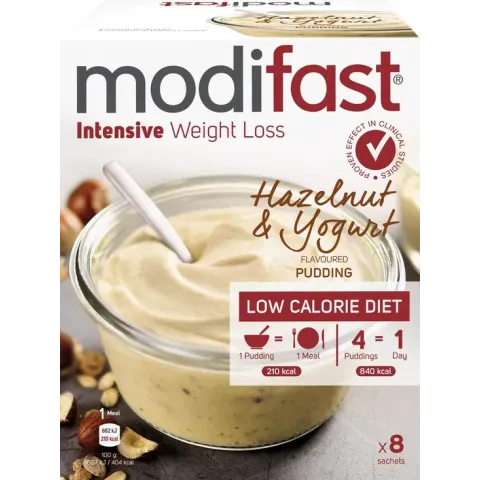Modifast Intensive Pudding - Yoghurt Hazelnoot - 8 x 52g