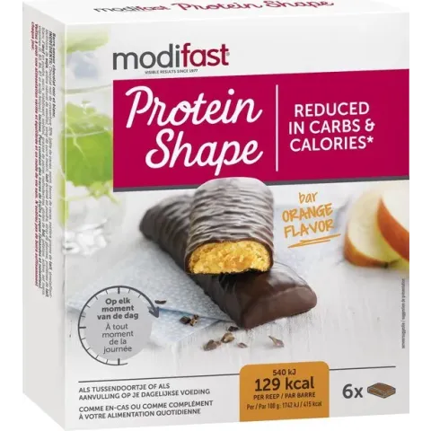 Modifast Protein Shape Maaltijdreep - Pure Chocolade Sinaasappel  - 6 stuks
