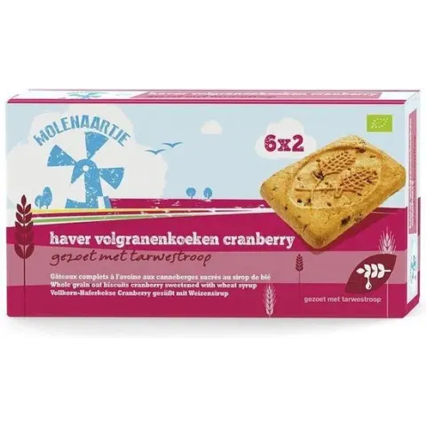 Molenaartje Haverkoeken Cranberry Bio 240 gr