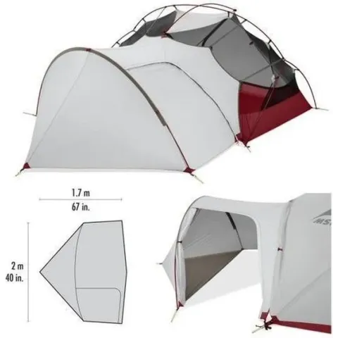 MSR Gear Shed V2 Tent, grijs/rood