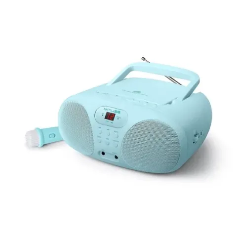 Muse MD-203 KB Draagbare Radio, CD-speler met microfoon voor kinderen, lichtblauw