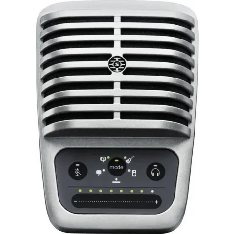 MV51-DIG Cardioid Condenser Digital Microphone with five onboard DSP settings & compatibility with the ShurePlus Motiv App including USB-A, USB-C & Lightning Cables