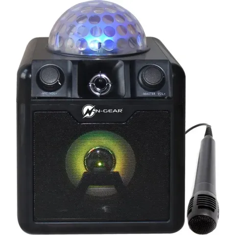 N-GEAR DISCO BLOCK 410 - Portable karaoke set zwart met microfoon