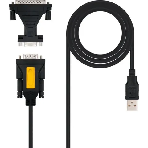 Nanocable 10.03.0002 kabeladapter/verloopstukje USB A RS-232(DB9) Zwart